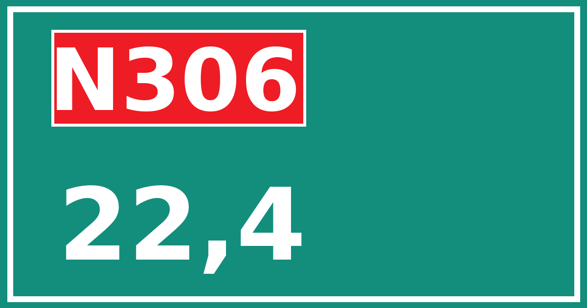 Hectometerbord N306 22,4