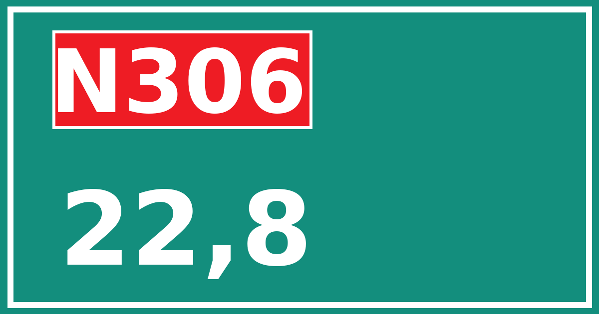 Hectometerbord N306 22,8