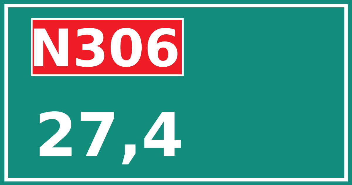 Hectometerbord N306 27,4