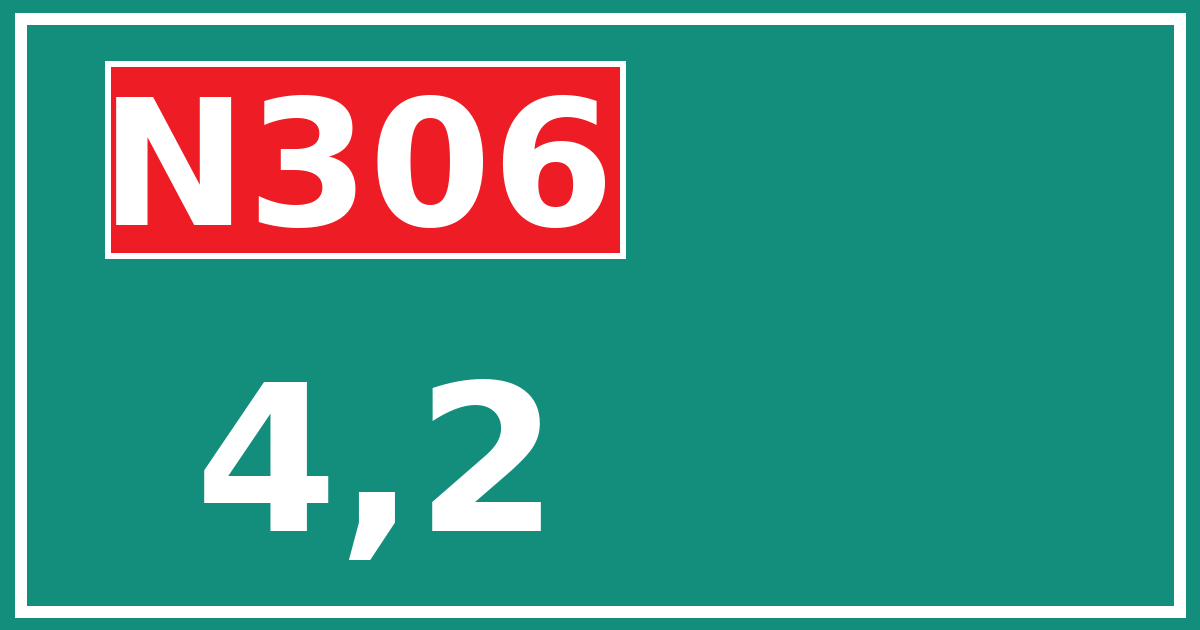 Hectometerbord N306 4,2