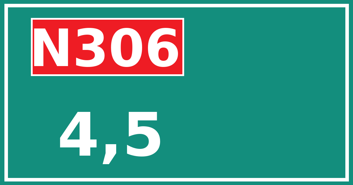 Hectometerbord N306 4,5