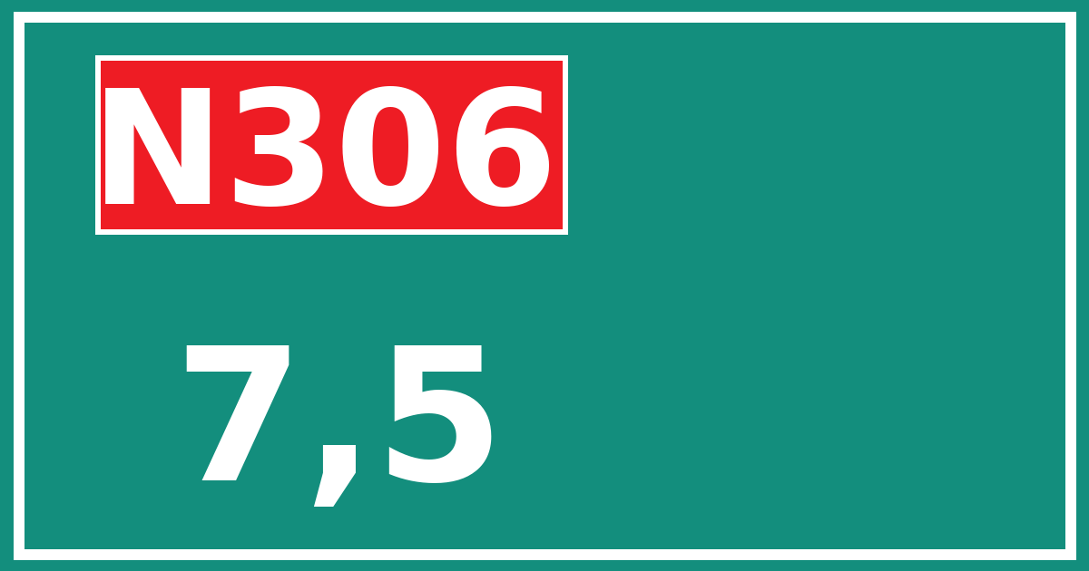 Hectometerbord N306 7,5