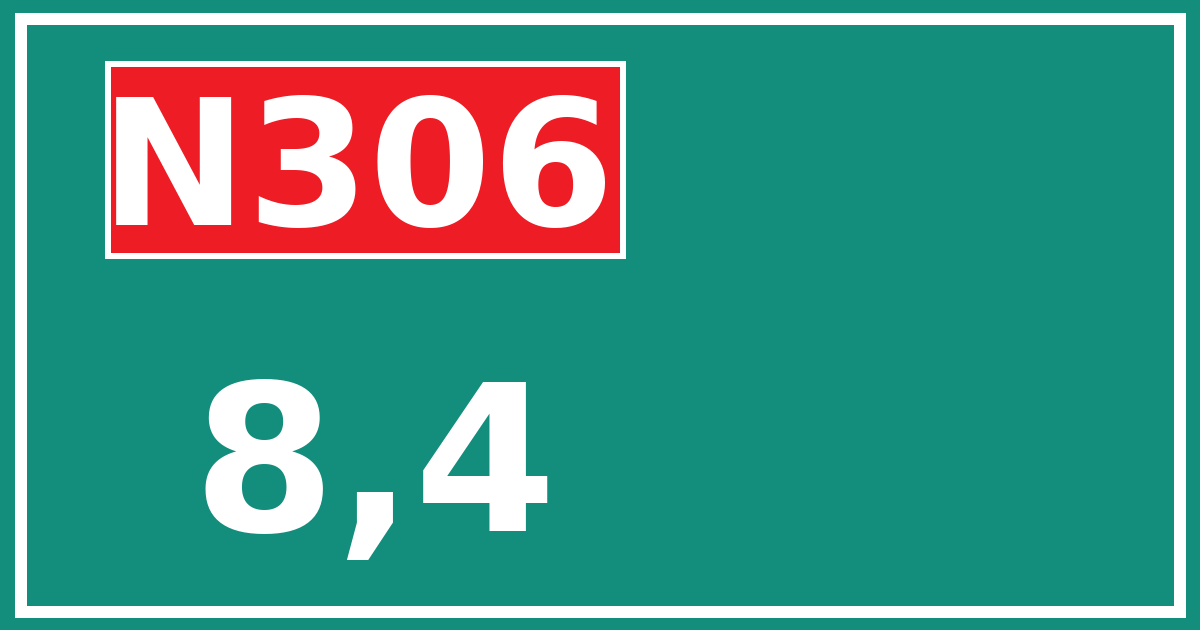Hectometerbord N306 8,4