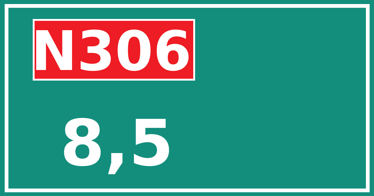 Hectometerbord N306 8,5