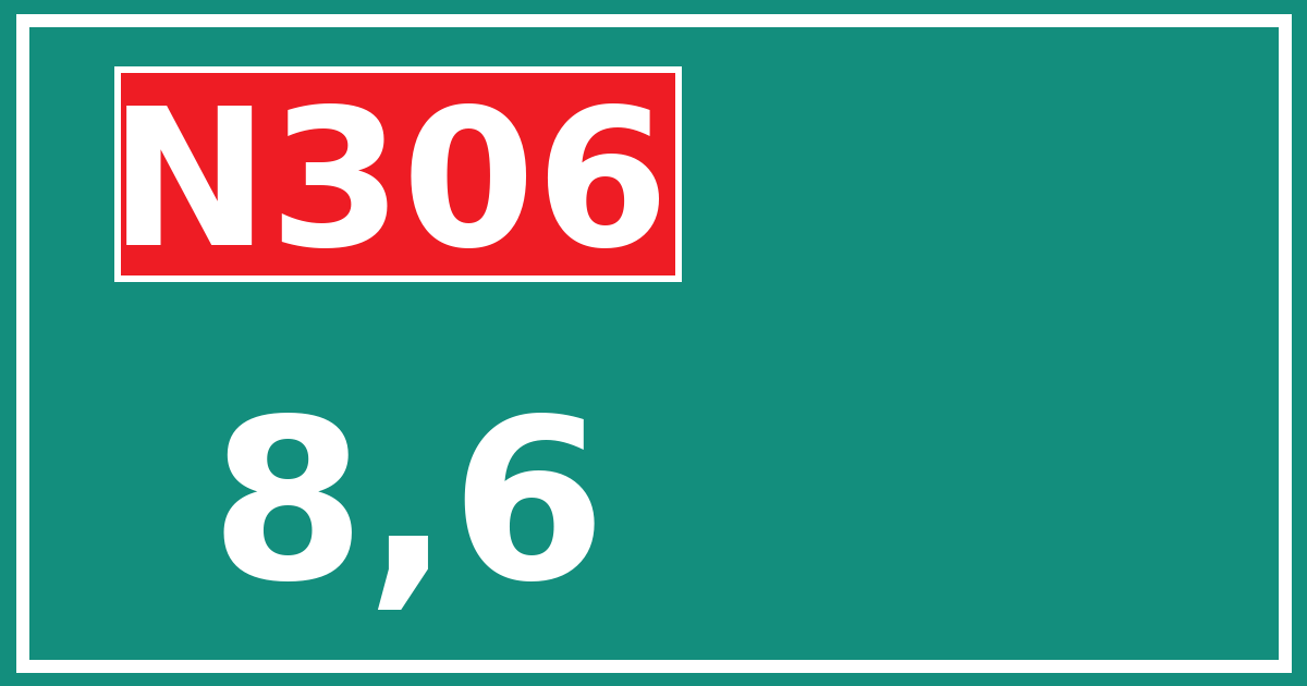 Hectometerbord N306 8,6