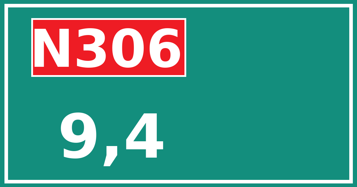 Hectometerbord N306 9,4