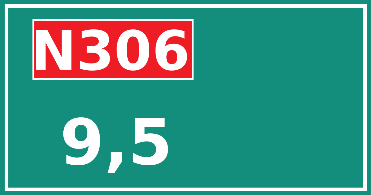 Hectometerbord N306 9,5