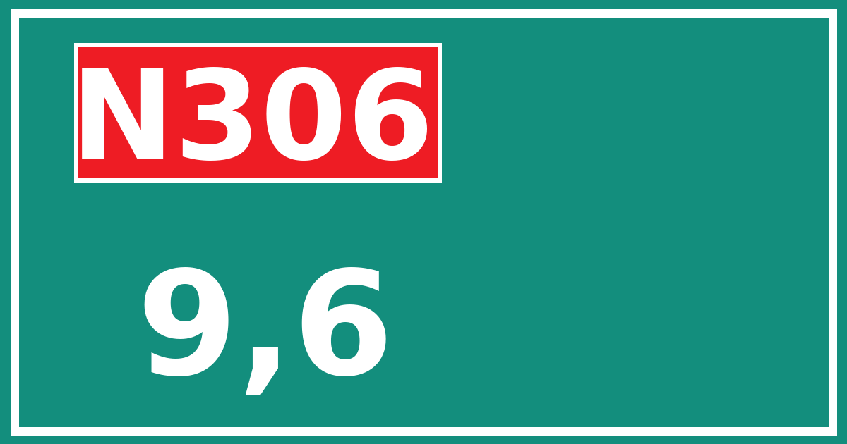Hectometerbord N306 9,6