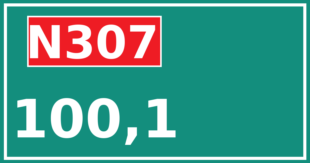 Hectometerbord N307 100,1