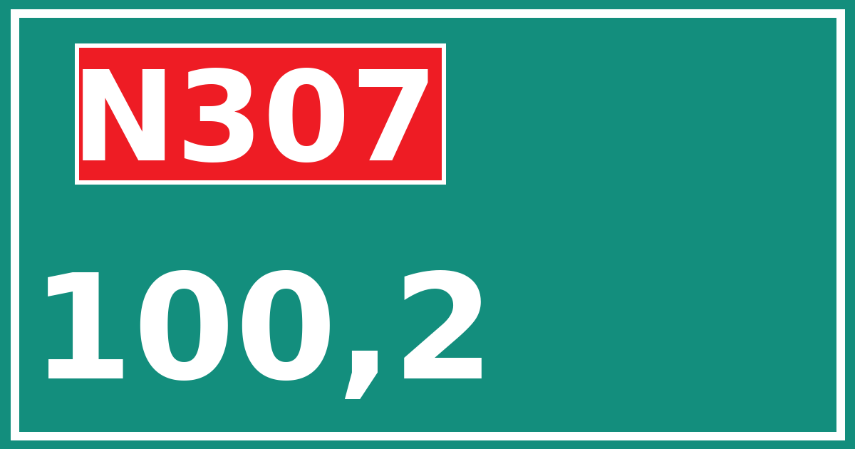 Hectometerbord N307 100,2