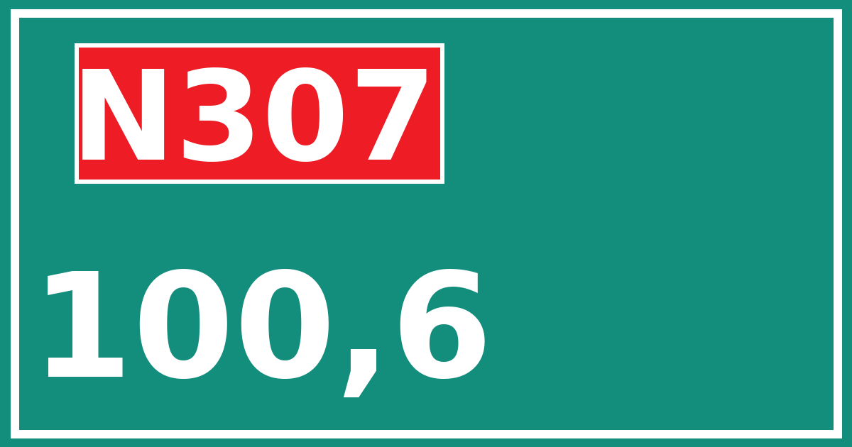 Hectometerbord N307 100,6