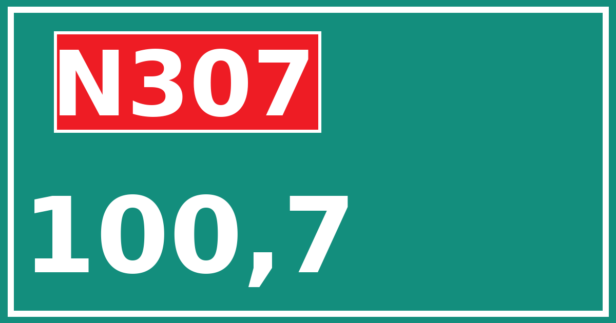 Hectometerbord N307 100,7