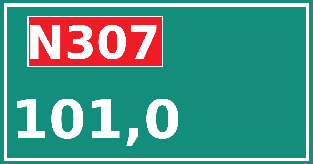 Hectometerbord N307 101,0