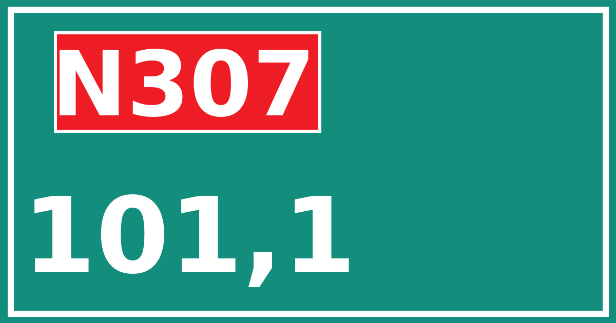 Hectometerbord N307 101,1