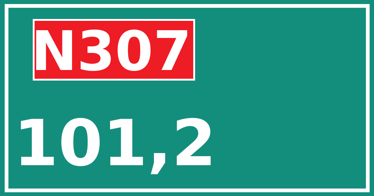 Hectometerbord N307 101,2