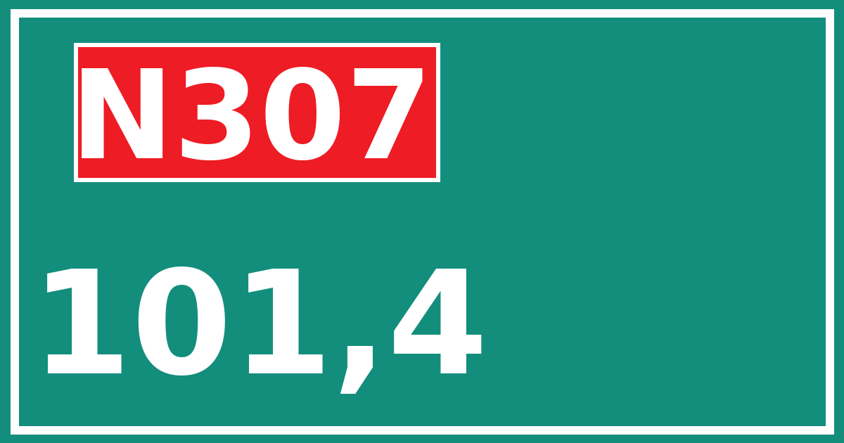 Hectometerbord N307 101,4