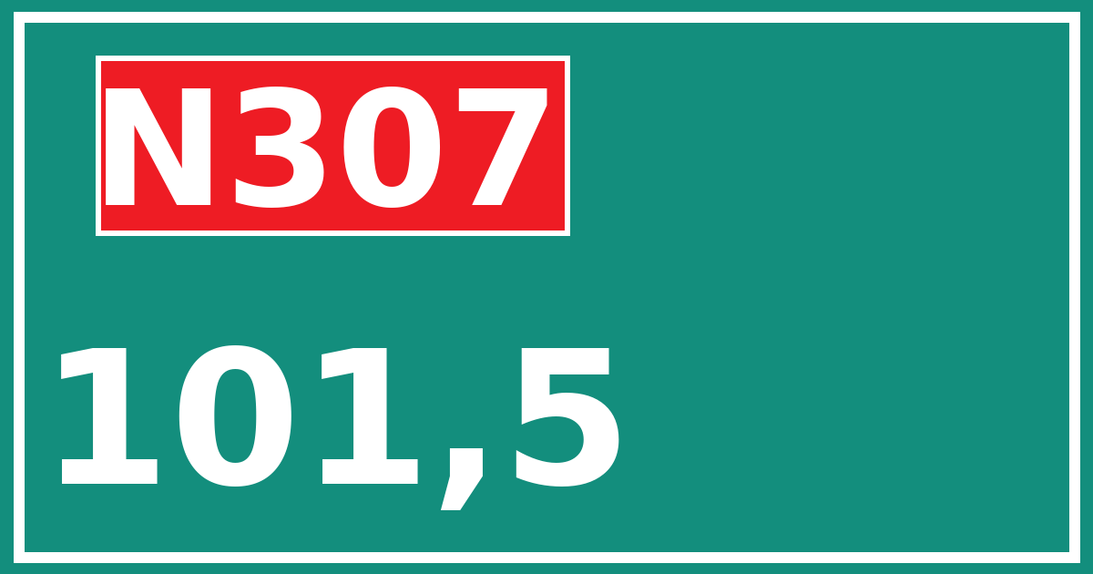 Hectometerbord N307 101,5