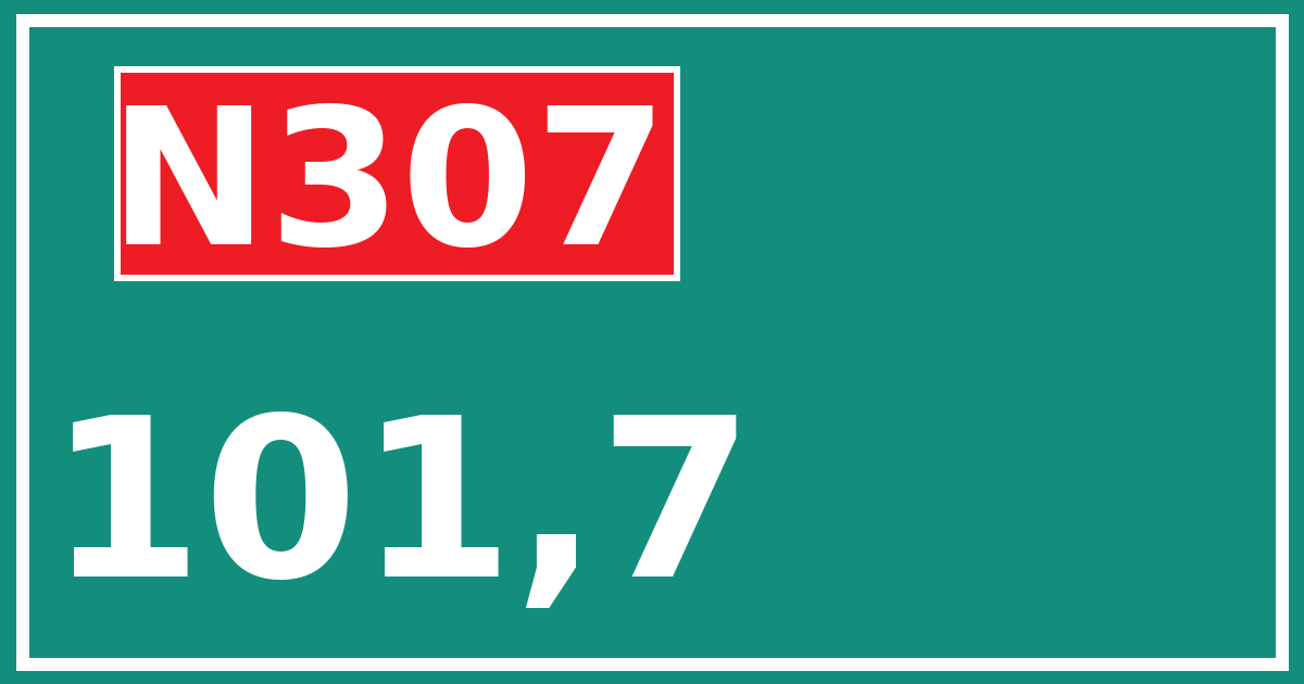 Hectometerbord N307 101,7