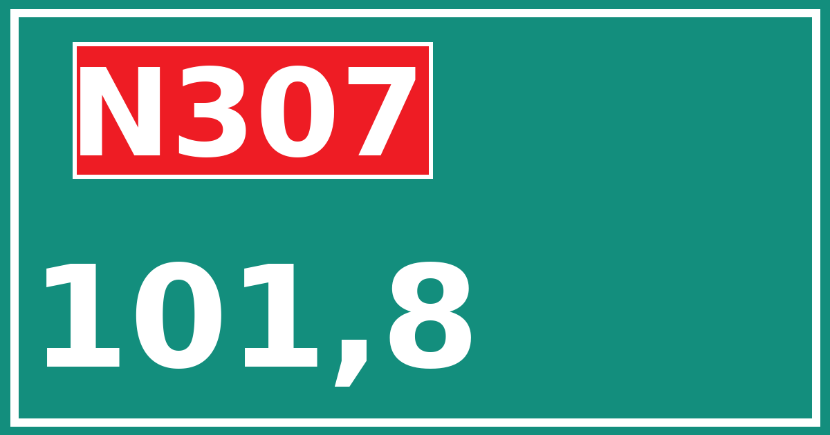 Hectometerbord N307 101,8