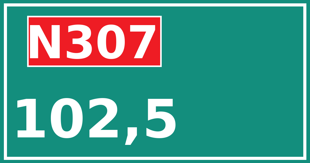 Hectometerbord N307 102,5