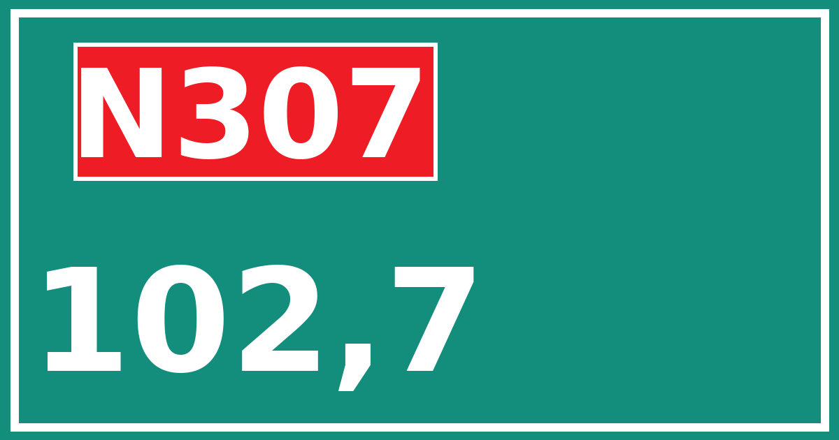 Hectometerbord N307 102,7