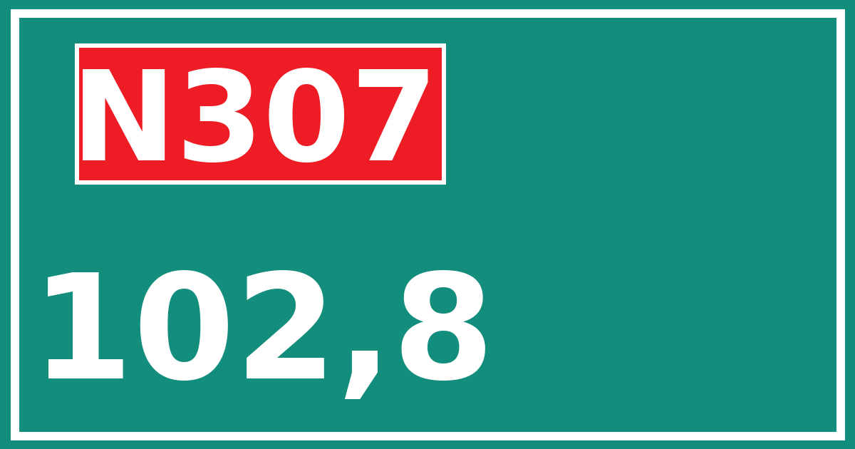 Hectometerbord N307 102,8