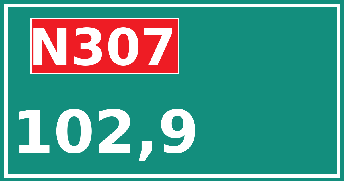 Hectometerbord N307 102,9