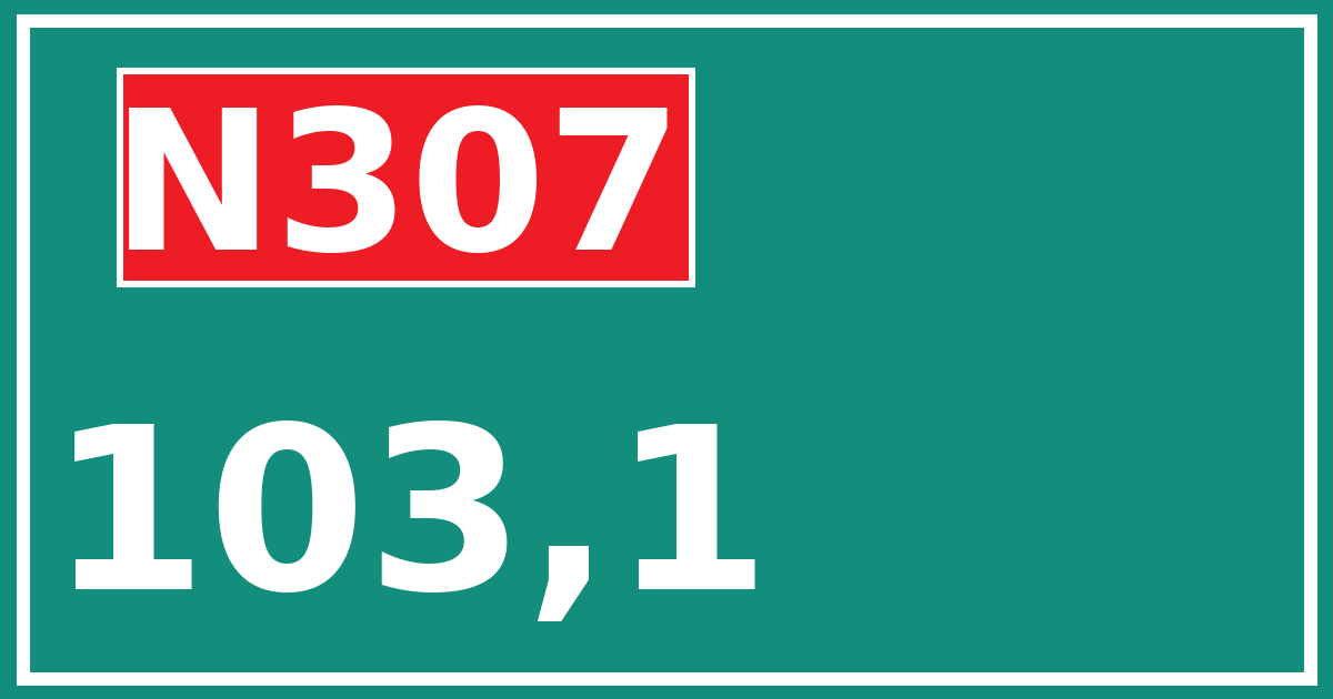 Hectometerbord N307 103,1