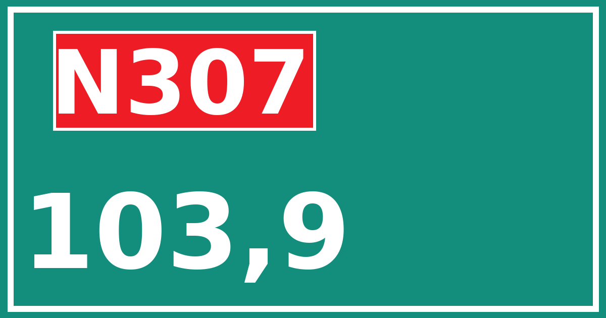 Hectometerbord N307 103,9