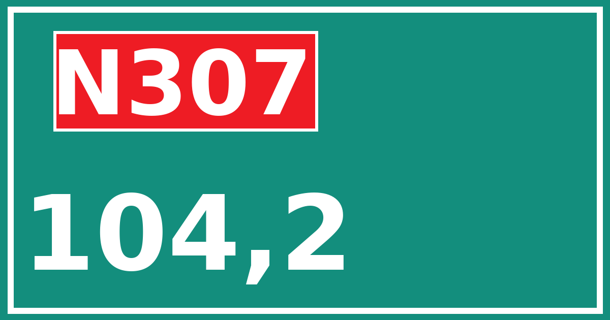 Hectometerbord N307 104,2