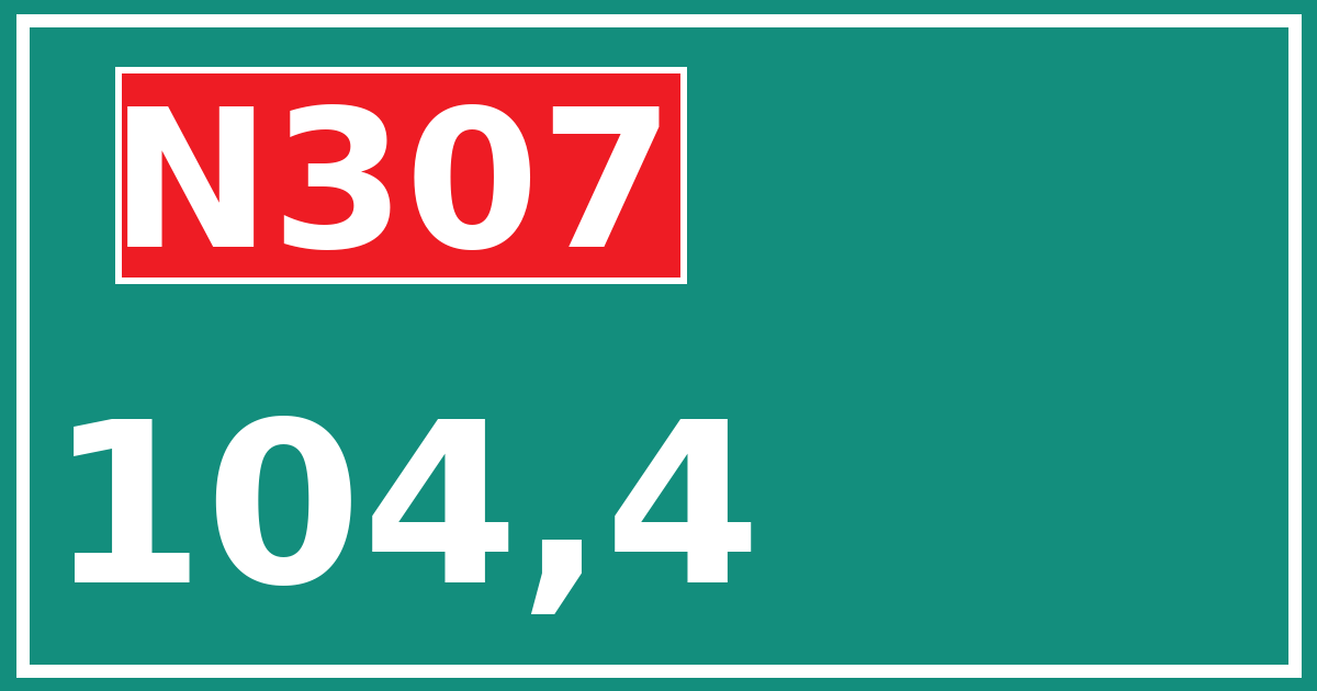 Hectometerbord N307 104,4