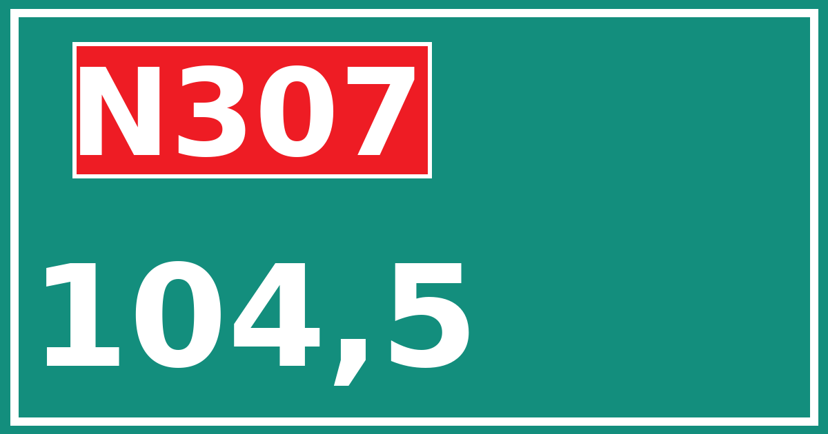 Hectometerbord N307 104,5