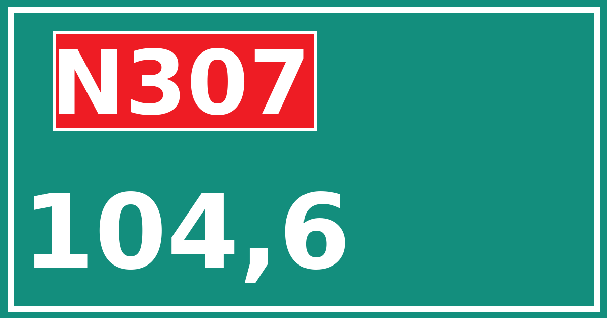 Hectometerbord N307 104,6