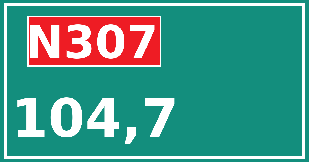 Hectometerbord N307 104,7