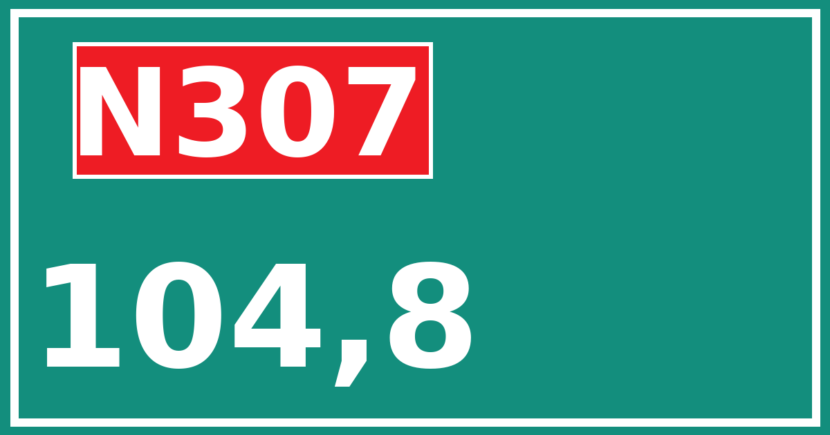 Hectometerbord N307 104,8