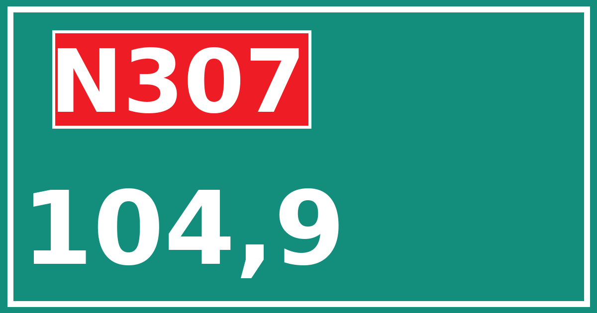 Hectometerbord N307 104,9