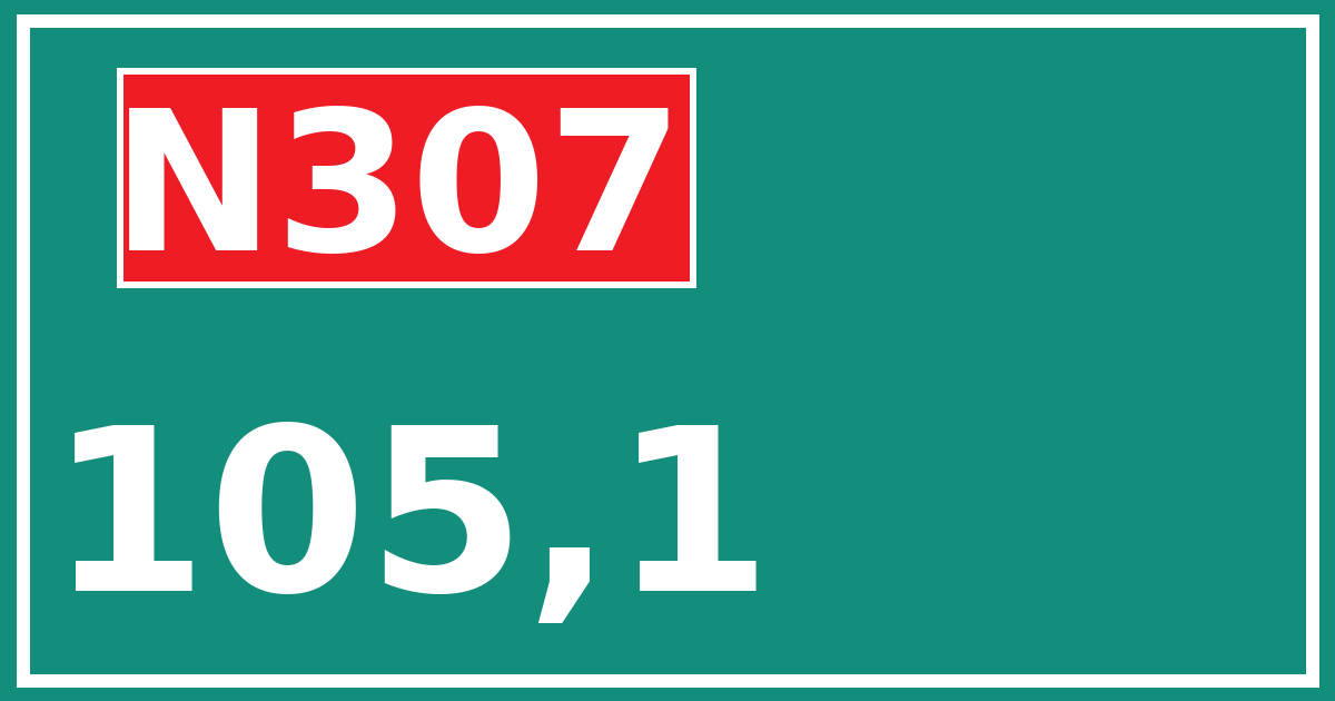 Hectometerbord N307 105,1
