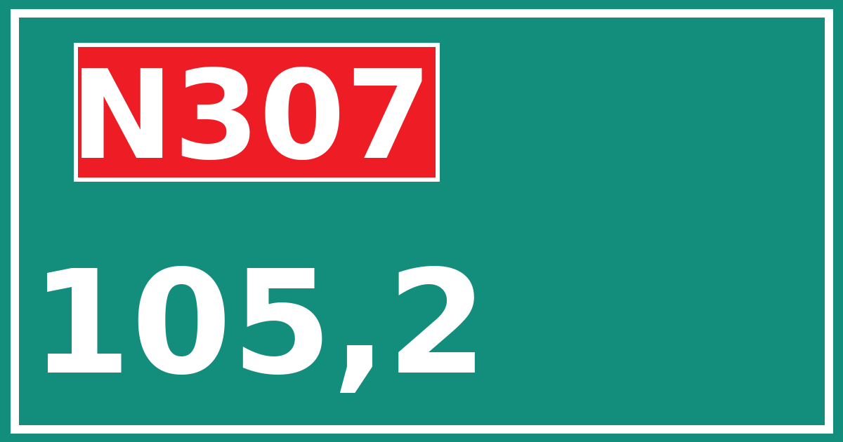 Hectometerbord N307 105,2
