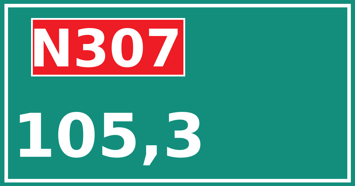 Hectometerbord N307 105,3