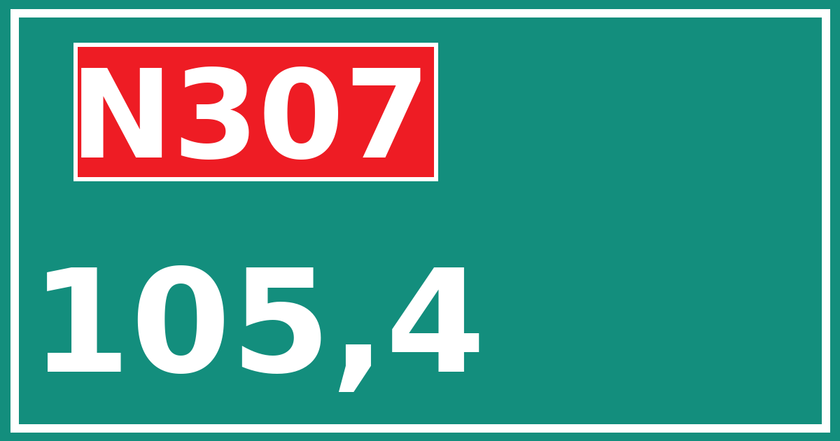 Hectometerbord N307 105,4
