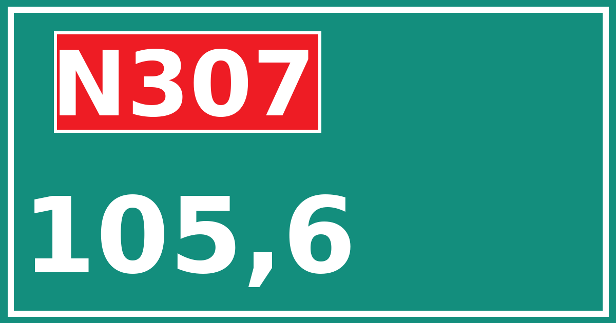 Hectometerbord N307 105,6
