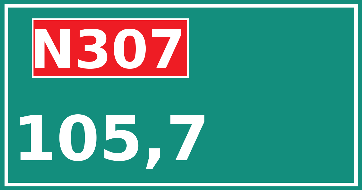 Hectometerbord N307 105,7