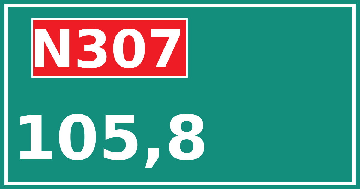 Hectometerbord N307 105,8
