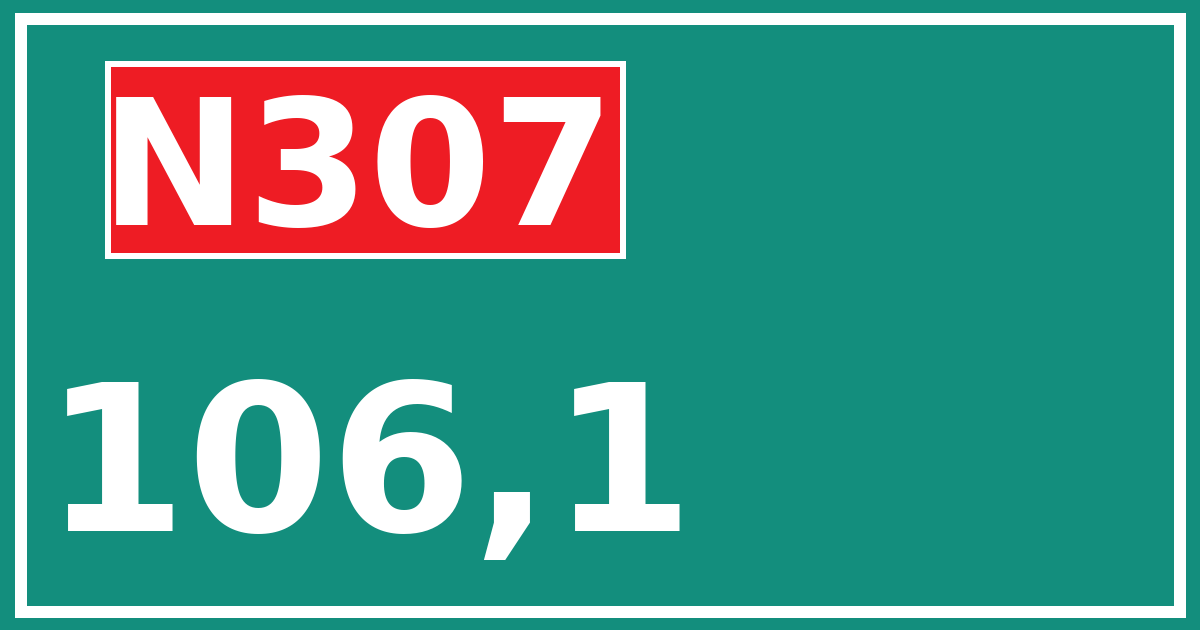 Hectometerbord N307 106,1