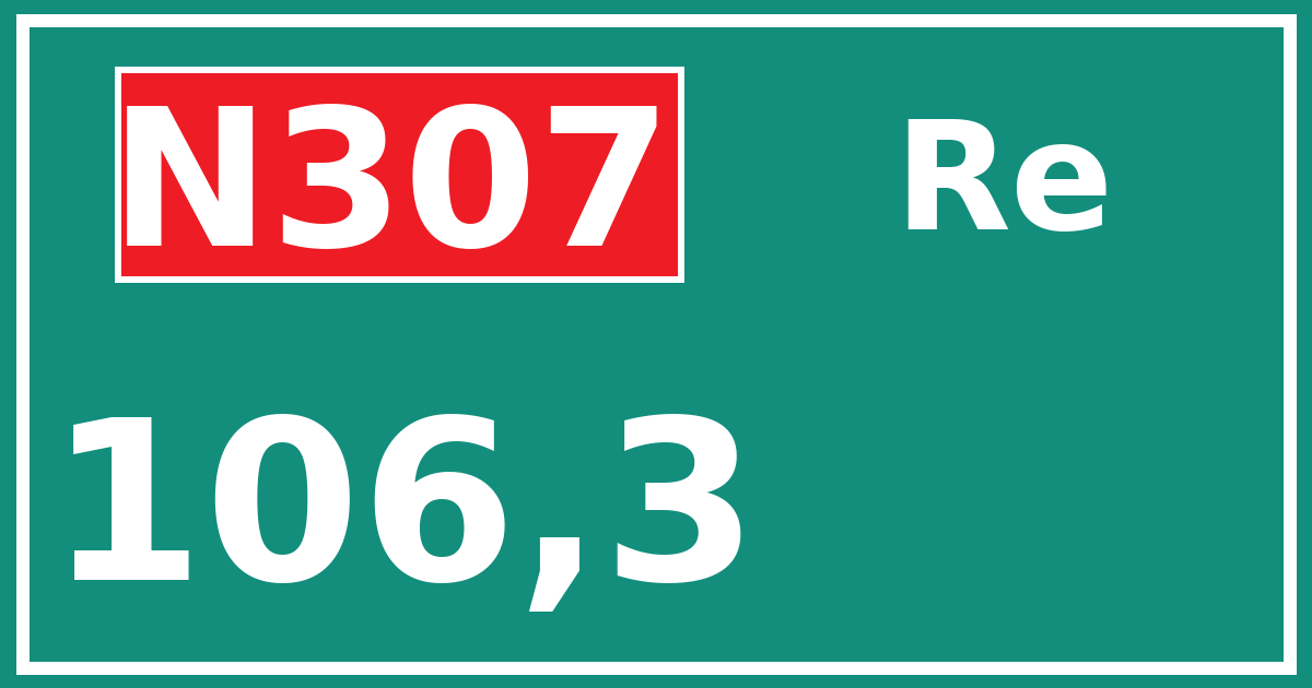 Hectometerbord N307 106,3 zijde Re