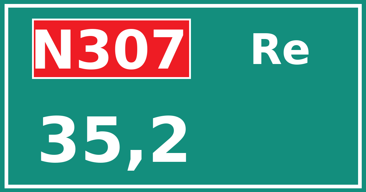 Hectometerbord N307 35,2 zijde Re