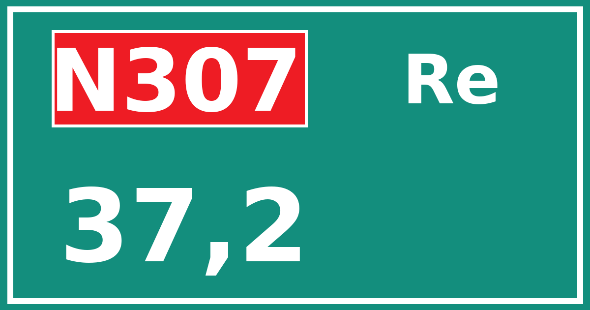 Hectometerbord N307 37,2 zijde Re