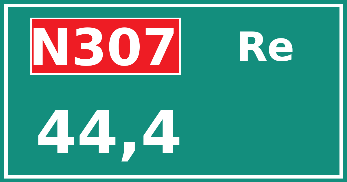 Hectometerbord N307 44,4 zijde Re