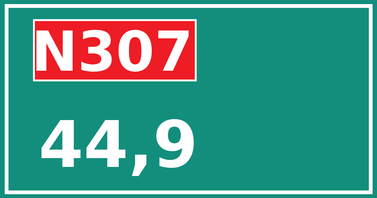 Hectometerbord N307 44,9