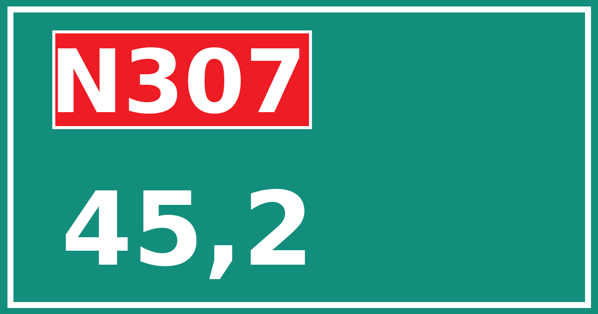 Hectometerbord N307 45,2